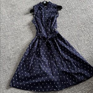 Navy Blue Sleeveless Dress with white anchors
Nautical